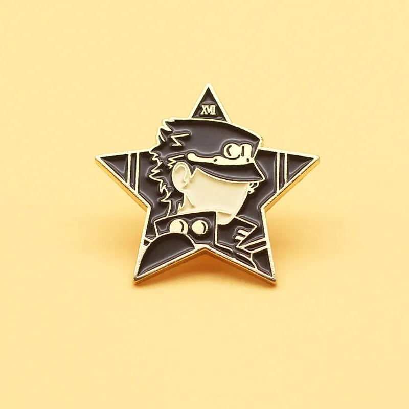 

SALeeee JJ Bizarre Adventure Metal Badge Cartoon Character Cartoon Brooch Anime Brooch