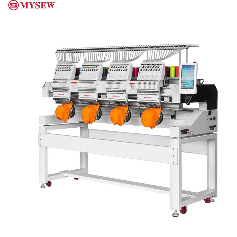 Фото Промышленная компьютерная вышивальная машина MYSEW1204/1504 с 4 головками для вышивки тесьмой, смешанными полотнами, синелью и кордовой вышивкой №2