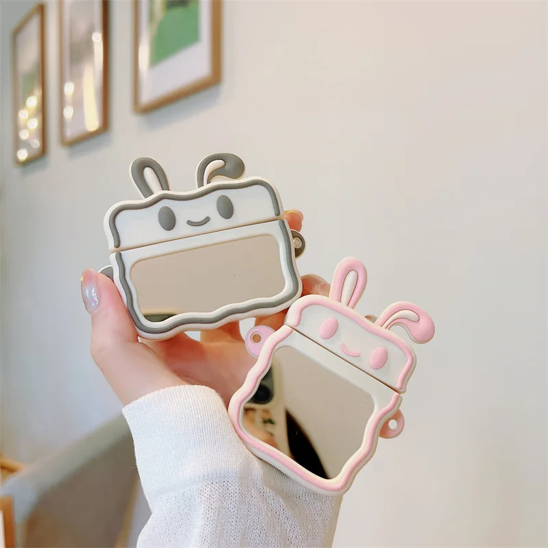 

Lovely rabbit ear mirror surface for Airpods Pro2 ear casing 1/2 3 new generation of wireless bluetooth cases for apple 1