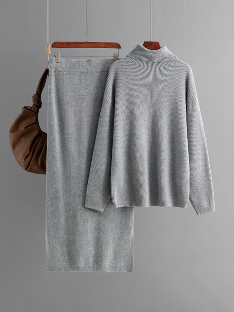 Осенне-зимние женские комплекты пуловеров для женщин свитер из 2 предметов