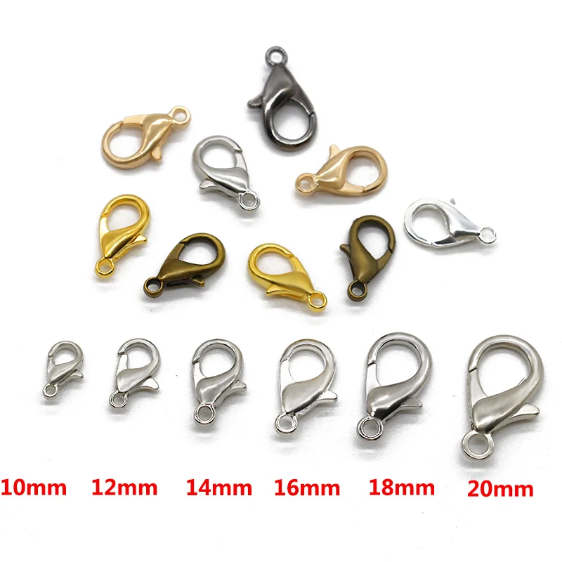 

30/50PCS/Pack Metal Lobster Clasps For Bracelets Necklaces DIY Hooks Chain Accessories Jewelry Making Findings Wholesale