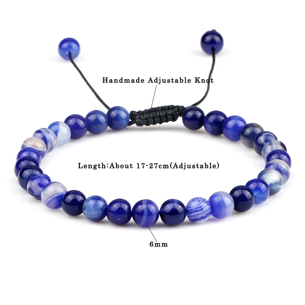 Качественный женский браслет из драгоценных камней в виде агата диаметром 6 мм