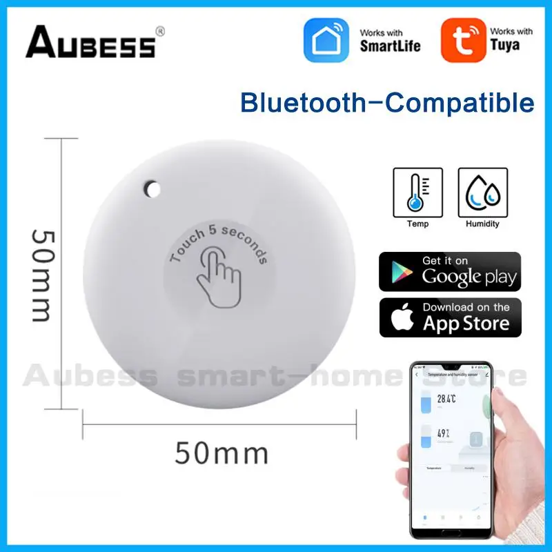 

Датчик температуры и влажности Tuya Умный домашний с Bluetooth, термометр с дистанционным управлением через приложение, гигрометр, контроллер тем...