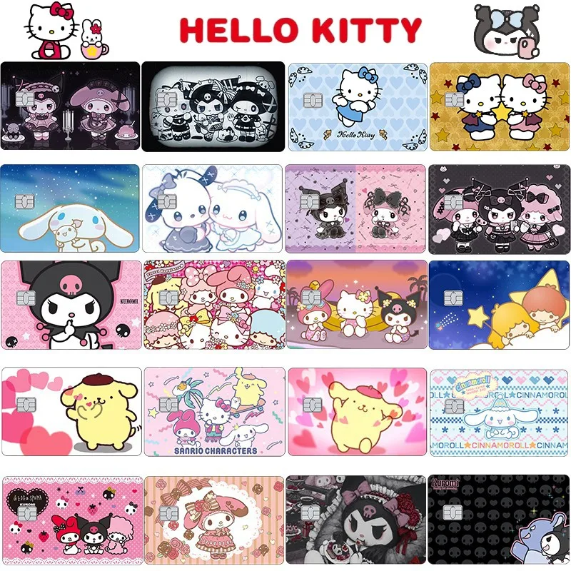 

29 Models Hellokitty Kuromi Little Twin Stars Kawaii Girl Card Decoration Stikers Anime Pom Pom Purin Waterproof Game Card Patch