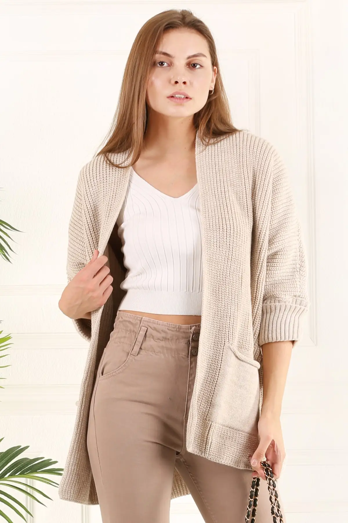 

Женский кардиган с рукавом «летучая мышь», повседневный вязаный кардиган высокого качества, свободный свитер, джемпер