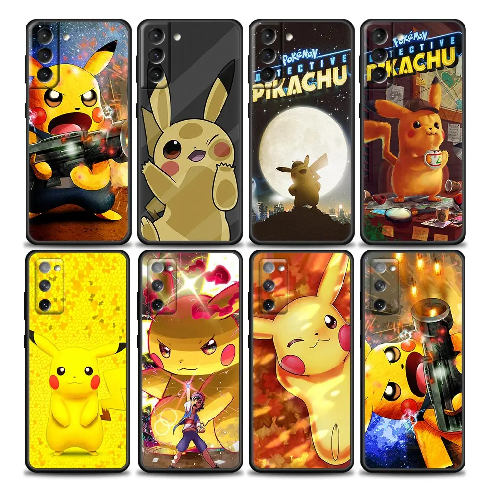 

Japanese Anime Manga Pikachu Case Cover For Samsung Galaxy S21 S22 S20 S 21 Ultra FE Plus S7 S8 S9 S10 Plus Lite Soft TPU Cases