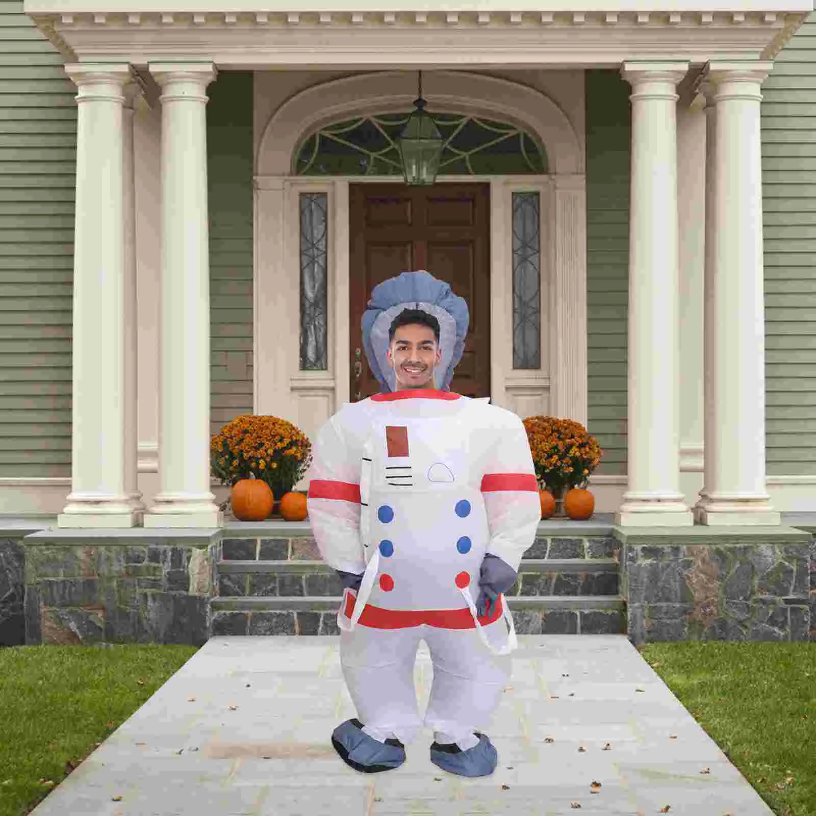 

Astronaut Costume Blow Jumpsuit Full Body Suit for Men Carnival Cospaly Party Favors Without
