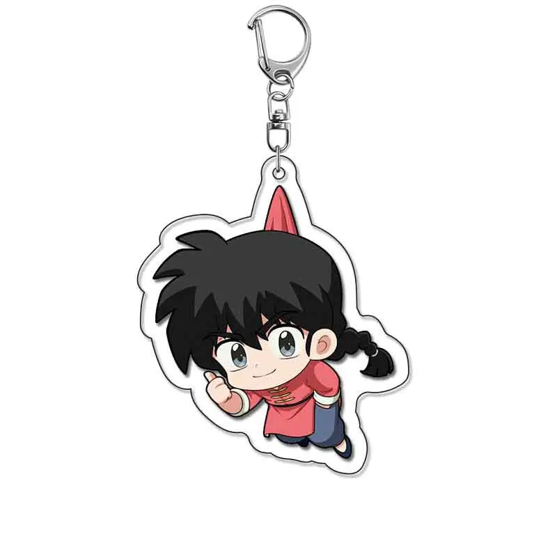 Фото Аниме Ranma 2/1, Nibun no Ichi, фигурка Ranma Tendou Akane, акриловый брелок для ключей, версия Q, милая мультяшная сумка, аксессуары, подарок на день рождения №2