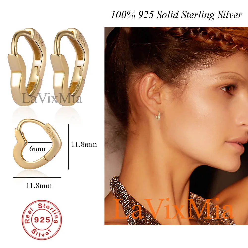 

Женские серьги-кольца из серебра 100% пробы, в форме сердца