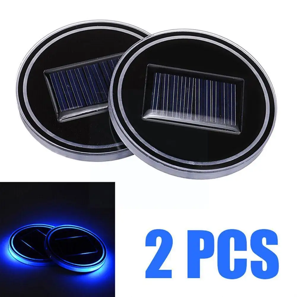 

2Pc Led Car Cup Holder Bottom Pad LED Light Cover Trim Atmosphere Mat Lights Colorful Coaster Lamp light Car Anti-slip Ligh O0X5