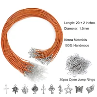 fashion jewelry necklace rope lobster clasp korean wax rope pendant rope leather rope necklace 1 52 0mm free pendant