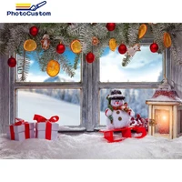 photocustom diy pictures by number christmas kits drawing on canvas painting by numbers winter snow hand painted paintings gift