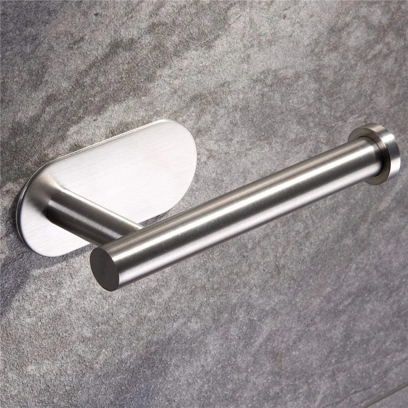 

1pc Paper Towel Holder Stainless Steel No Hole Punch Roll Paper Ware Toilet Paper Holder Organizer Kitchen Bathroom Accessories