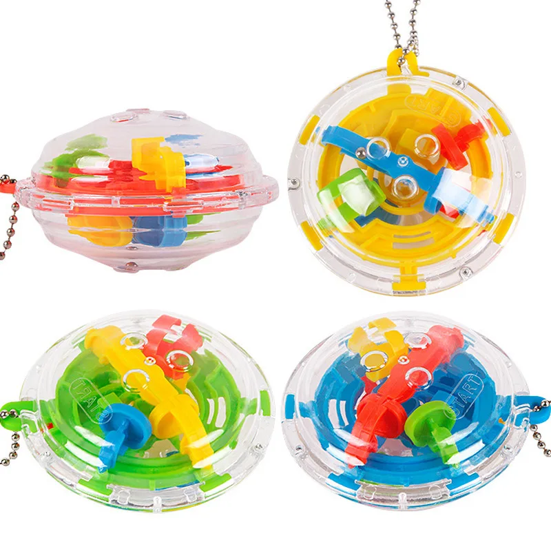 

1PCs Mini Ball Maze Intellect 3D Metal Puzzle Toy Balance Barrier Magic Labyrinth Spherical Kids Children Educational Toys