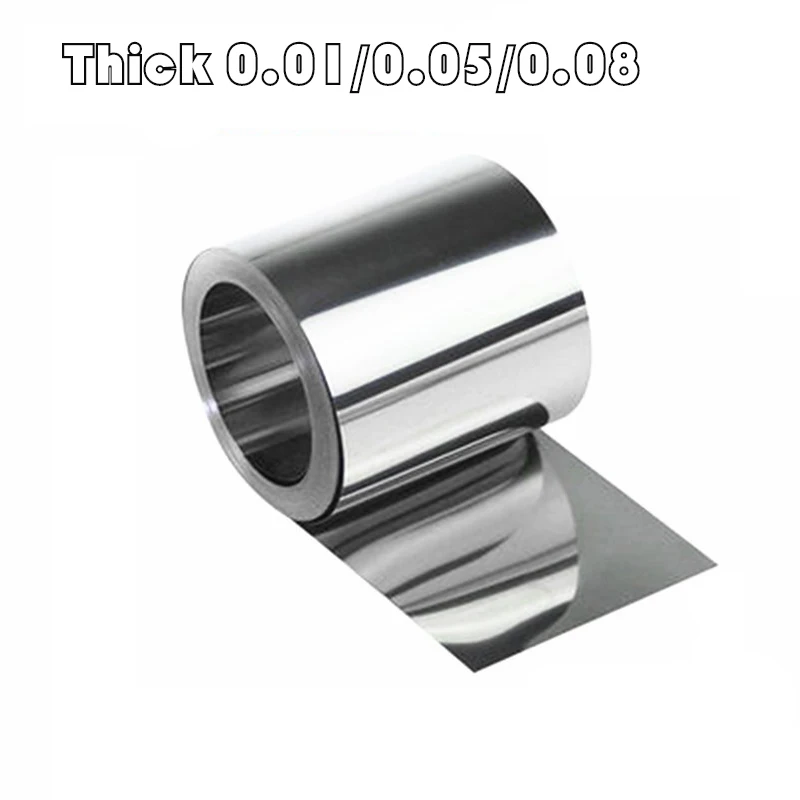

1Pcs stainless steel S304 thin plate foil thickness 0.01/0.05/0.08x 100mm x 1000mm