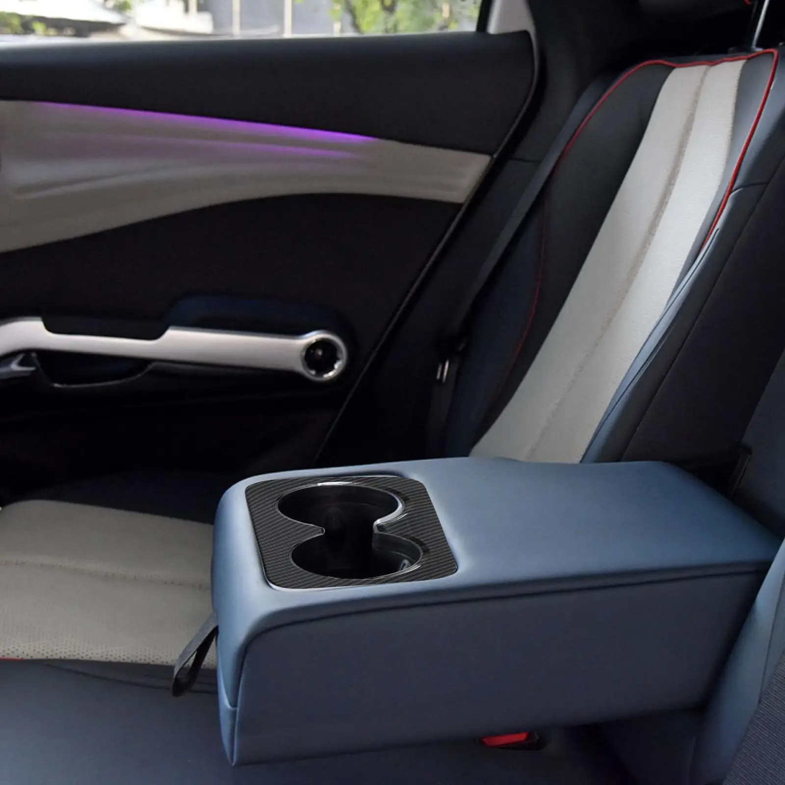 

Cup Holder Cover Frame ABS Durable Car Rear Accessory for Byd Yuan Plus