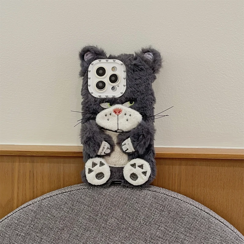 Косплей чехол для iPhone Ins Korean Cute Cartoon Grey Cat