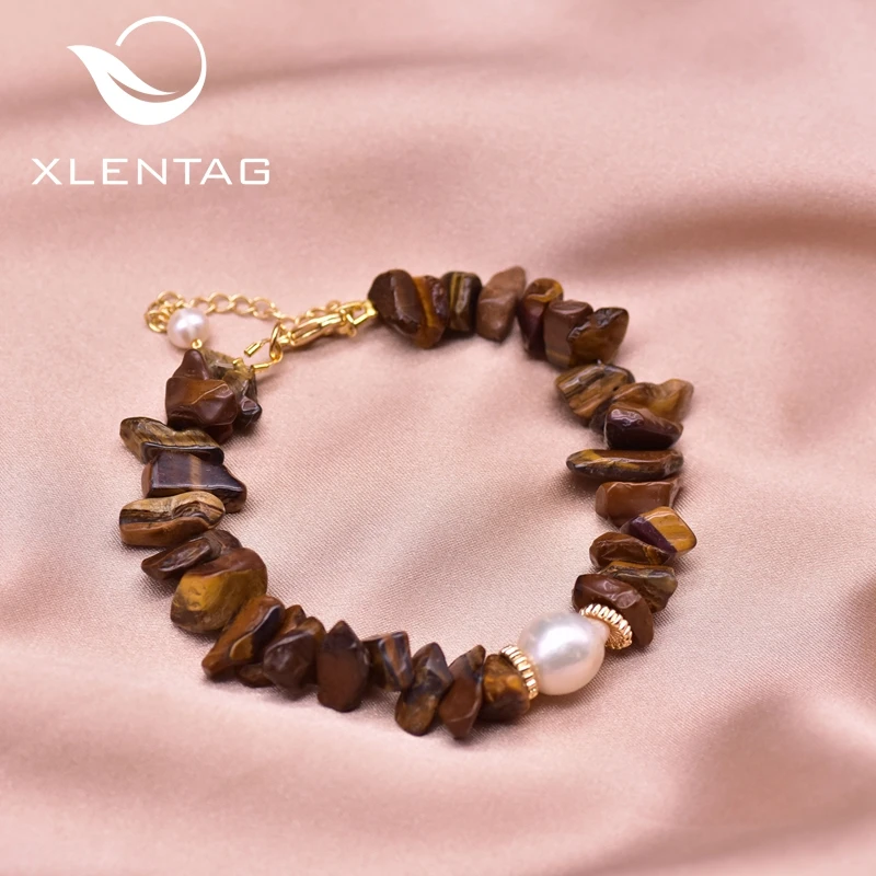 

XlentAg Vintage Natural Brown Stones Couple Bracelets For Women Anime Tiger's Eye Wedding Friendship Gift Luxury Jewelry GB0201C
