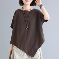 womens bat sleeve t shirt new summer cotton short sleeve loose tshirt korean lazy style female mid length upper clothes