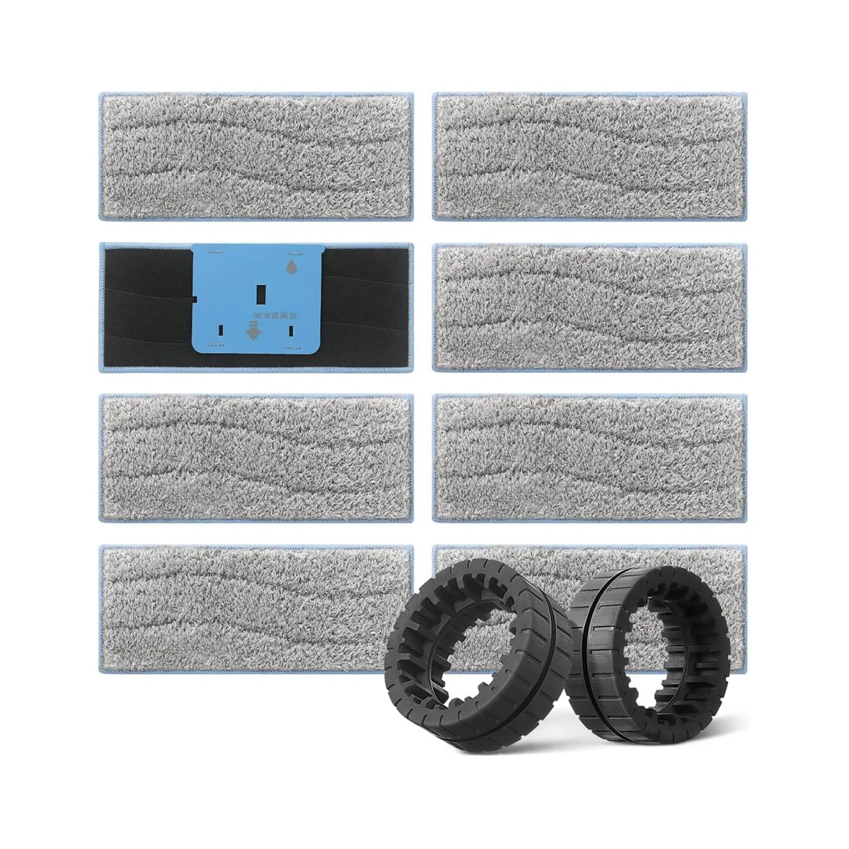 

Wet Mopping Pads and Replacement Wheel Tires for M6 (6110) (6012) (6112) (6113) Ultimate Robot Mop