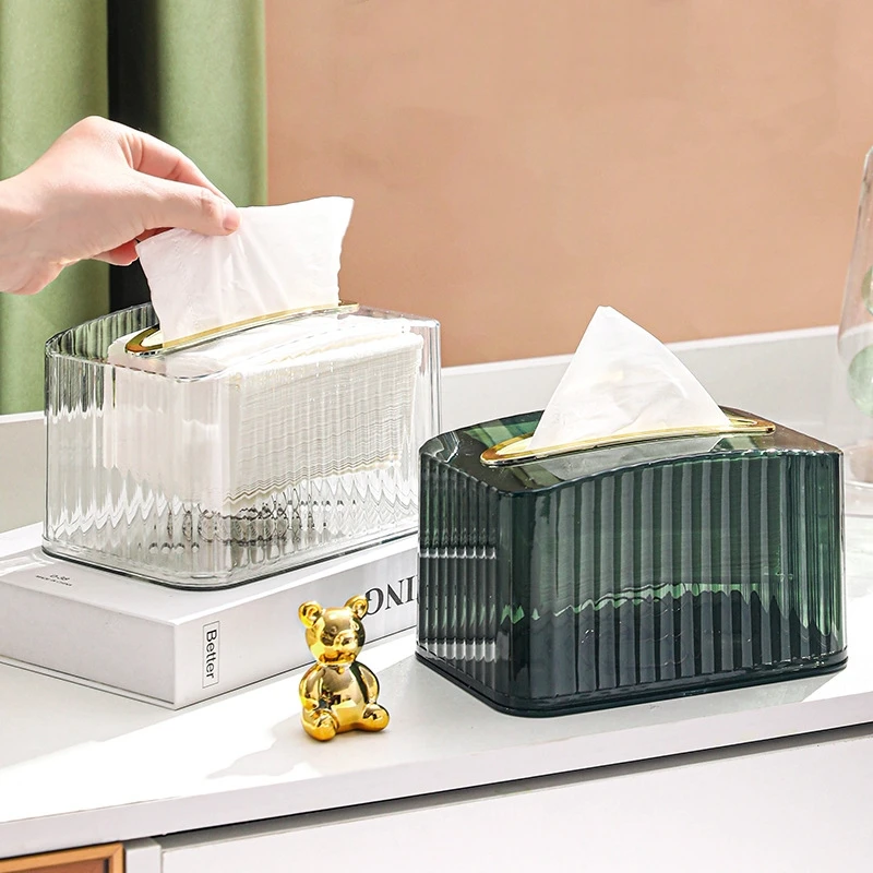 

Light Luxury Style Toilet Paper Holder Living Room Home Drawn Tissue Box High end Tea Table Napkin Storage Box With Spring