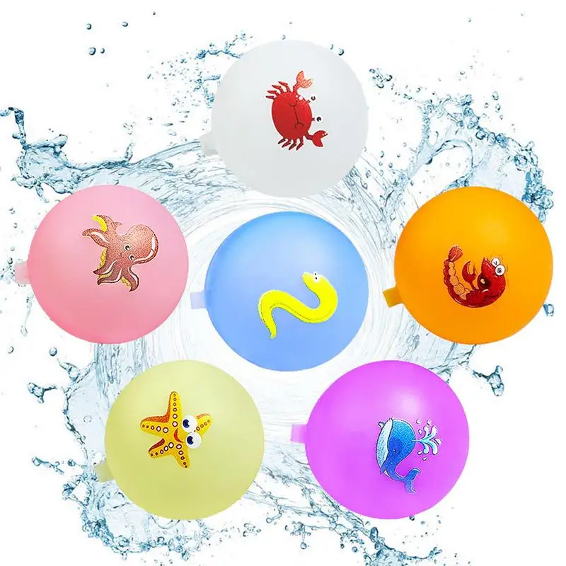 

Refillable Water Balloons 6pcs Silicone Soft Water Balls Toy For Party Outdoor Water Games Fun In Swimming Pool Pond Water Park