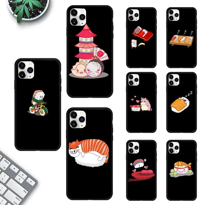 

Food Sushi Phone Case for iPhone 11 12 13 Mini Pro Max 8 7 6 6S Plus X 5 SE 2020 XR XS Funda Case