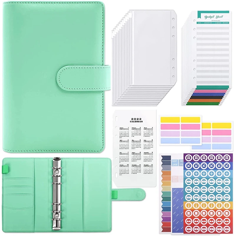 

Budget Binder,A6 Ring Binder Budget Planner,With Money Envelopes For Budgeting,Budget Sheet,Labels And Calendar Card