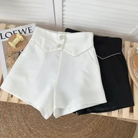 shorts women summer solid minimalist all match pockets clothing korean style daily holiday trendy basic tender leisure design