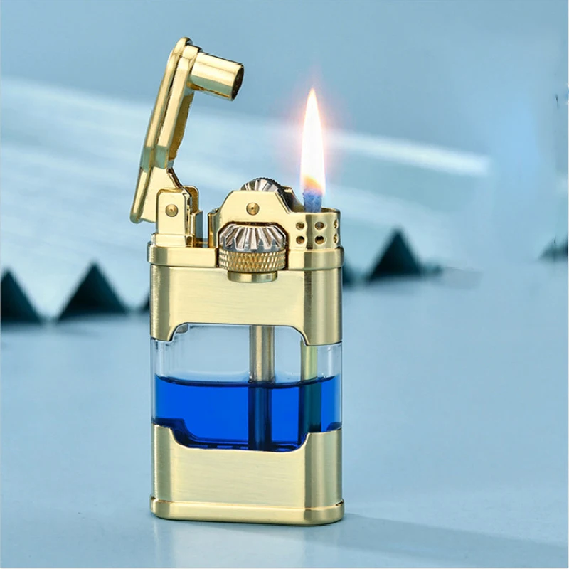 Transparent Fuel Tank Kerosene Lighter Creative Lighter Cigarette Accessories Unusual Lighter Ignition Tools