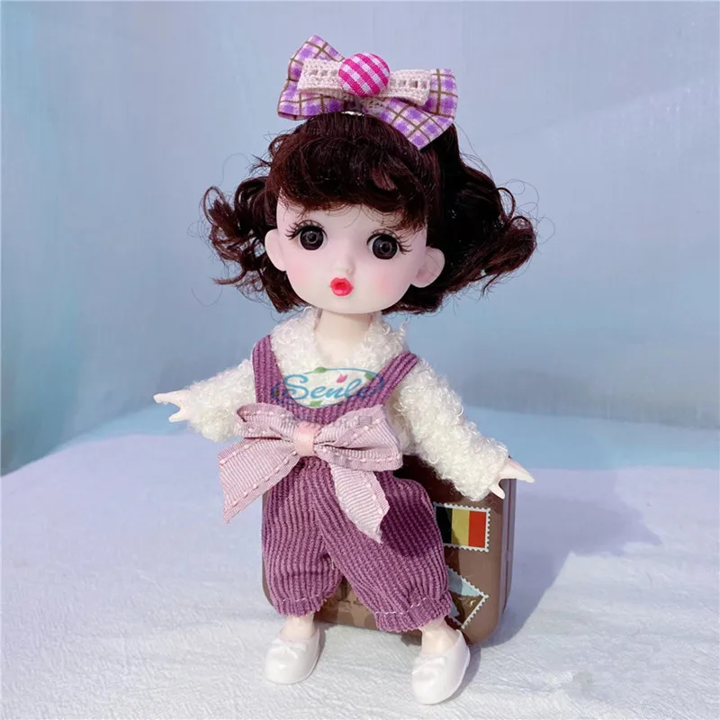 

16cm Mini BJD Dolls 13 Movable Joint Baby 3D Big Eyes Beautiful DIY Toy Doll with Clothes Dress Up 1/12 Fashion Doll for Girls