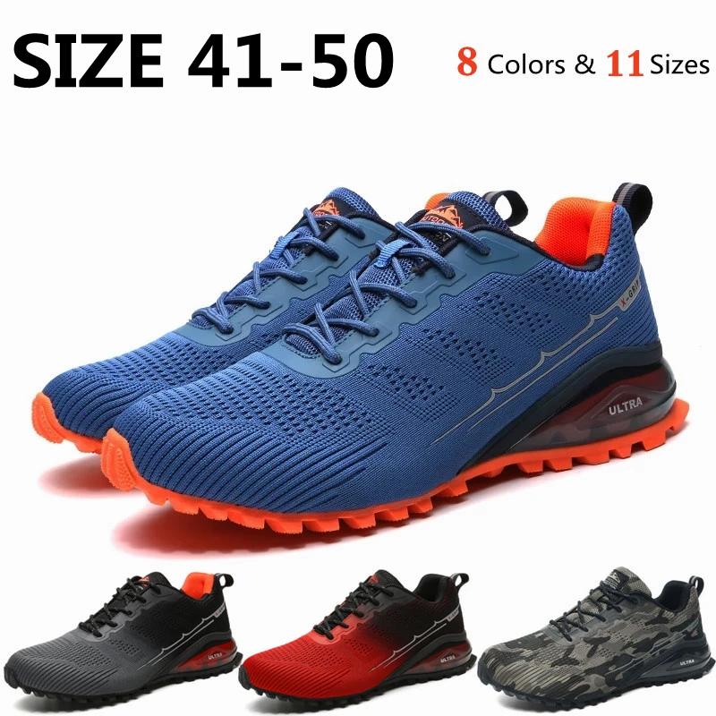 

Кроссовки мужские сетчатые легкие, повседневная обувь для бега на открытом воздухе, дышащие, большие размеры 50