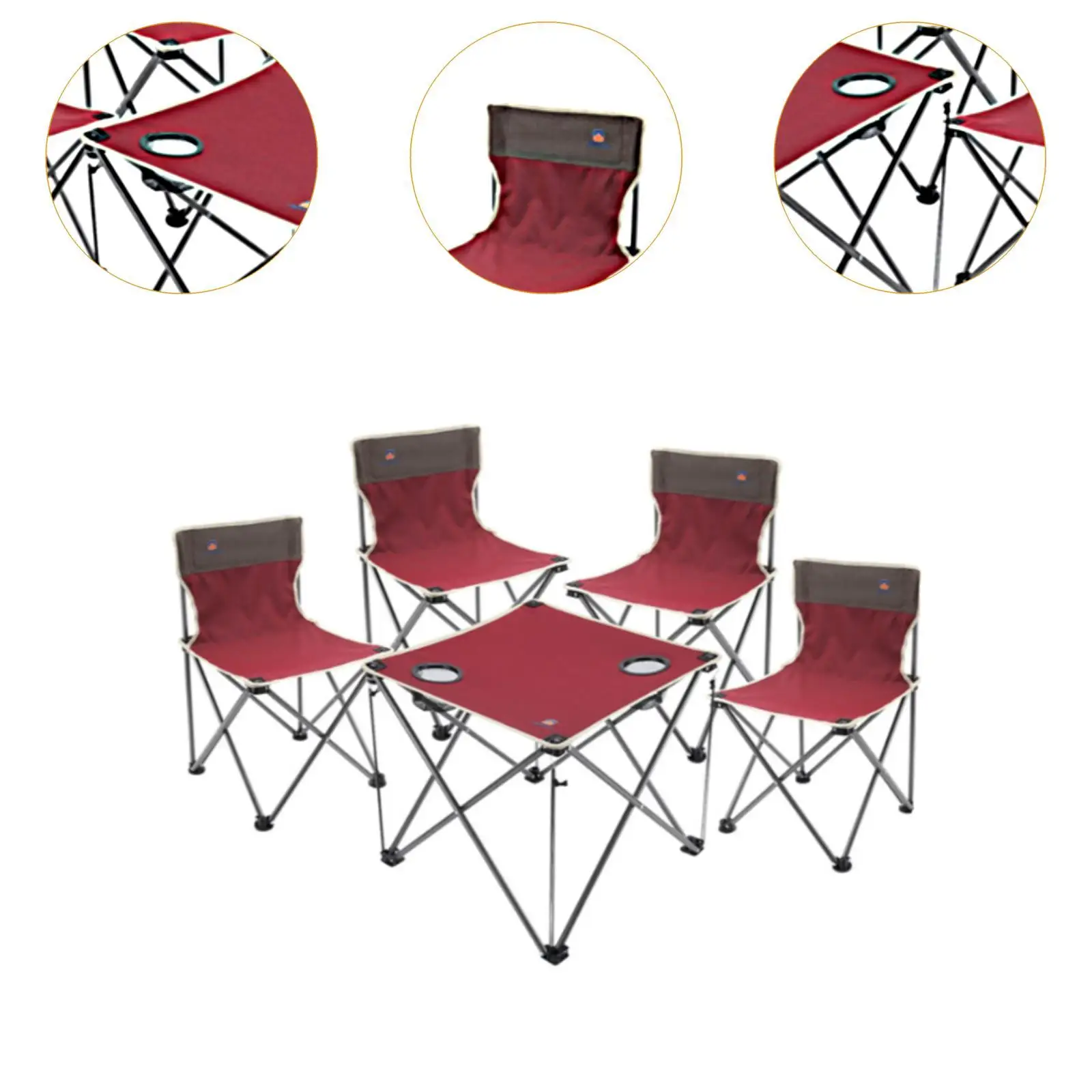 Портативный складной стол и стулья для кемпинга со спинкой хранения прочные