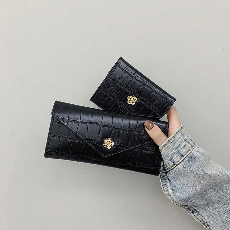 

Новый Модный женский длинный кошелек с цветочной защелкой, складной кошелек для монет, кошелек с несколькими отделениями для карт, клатч дл...