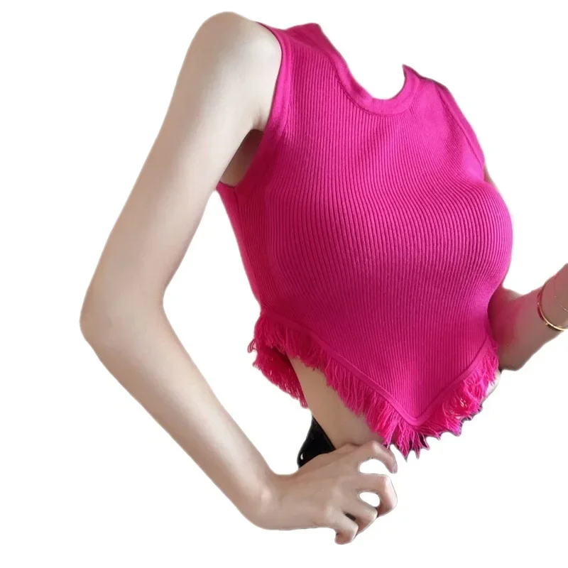 Redfringedknit Майка женская осенняя верхняя одежда нерегулярный топ без рукавов с