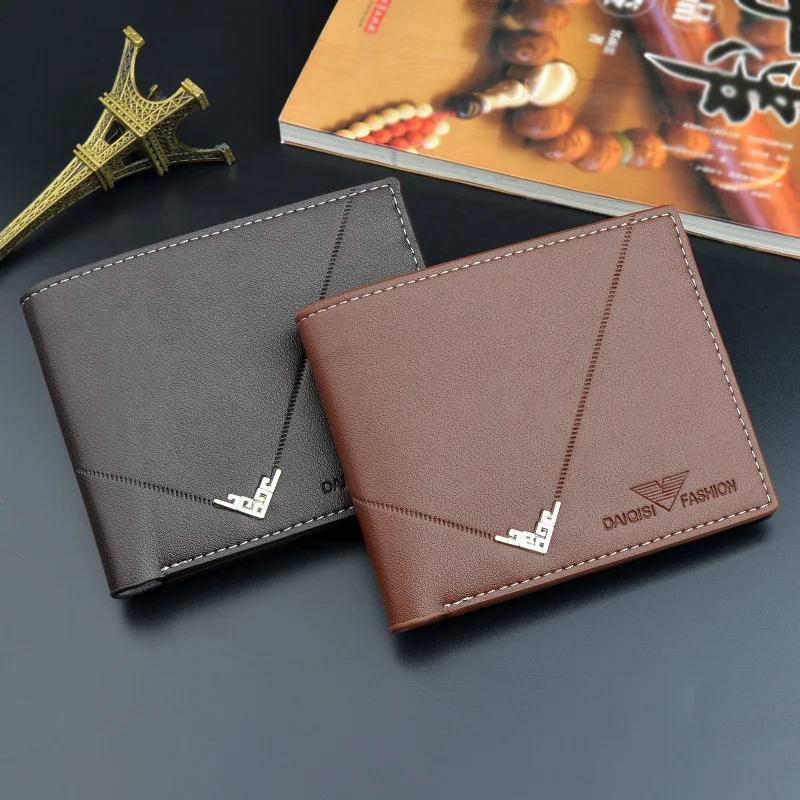 New Hot Men PU Leather Wallets Men Short Design Causal Purses Male Folding Wallet Coin Card Holders High Quality Slim Money Bag