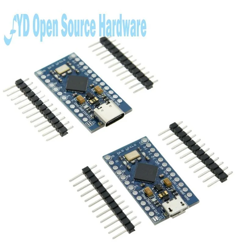 Сменный ATmega32U4 ATmega328, Pro Micro/Type-c ATmega32U4 5 в 16 МГц, для Pro Mini с 2-рядным штырьковым разъемом, для Leonardo Mini Usb-интерфейса, 1 шт.