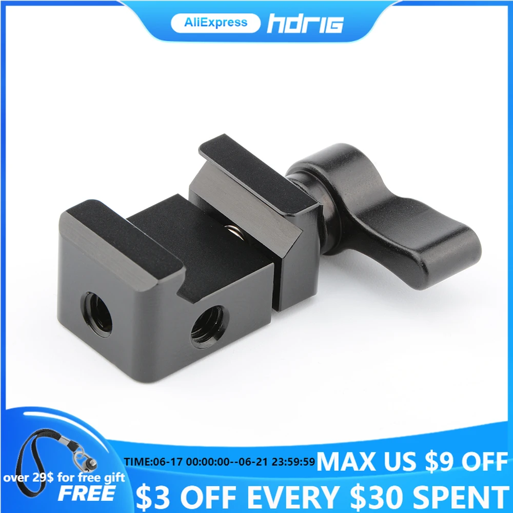 

HDRIG 16mm Light Stand Head Adapter With Standard NATO Rail Clamp Quick Release Swat Rail Clamp With 1/4"-20 Mounting Points