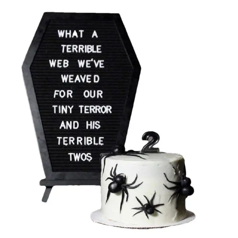 

Black Felt Coffin Letter Board Gothic Decor Message Board Horror Creepy Halloween Decor Letterboard Halloween Gifts