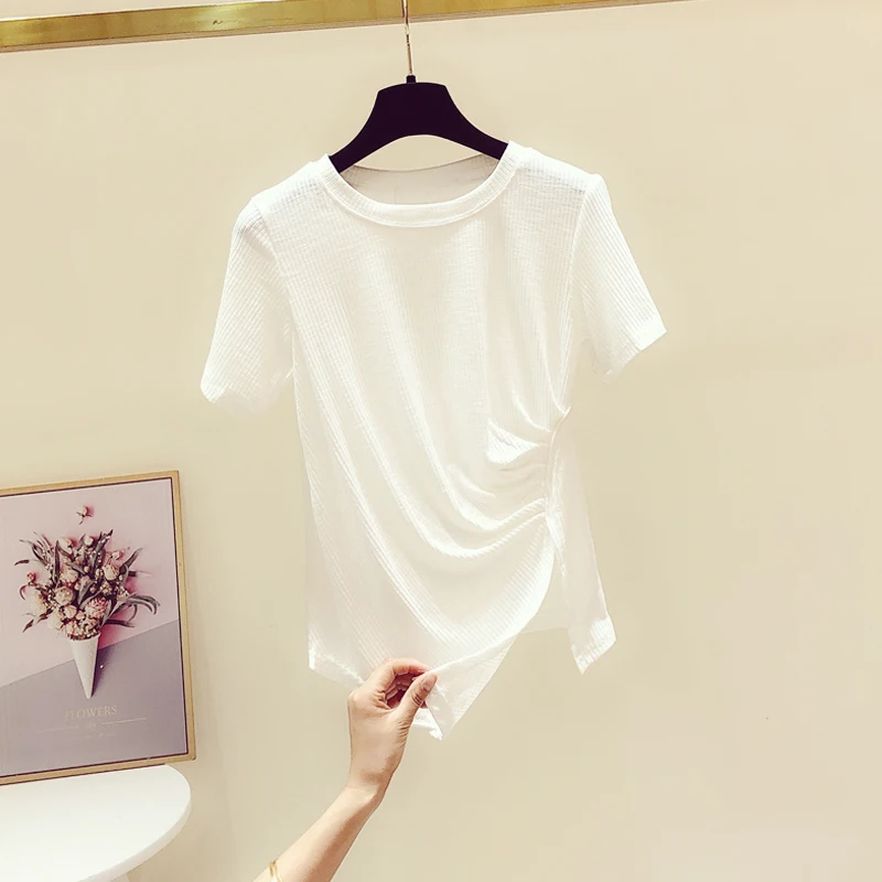 

2021 summer pregnant women's new round neck T-shirt women's short sleeves black