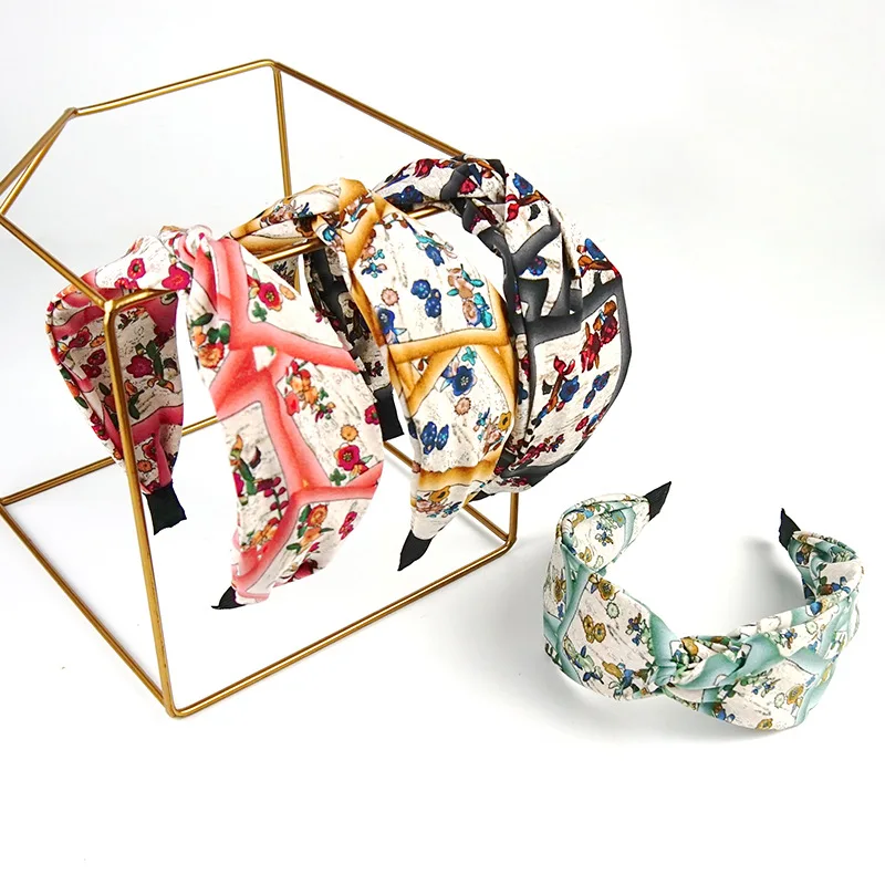 

High Quality Print Flower Hairbands For Women Headbands Korea Hair Accessories Colorful Hairband Head Wrap Hair Band