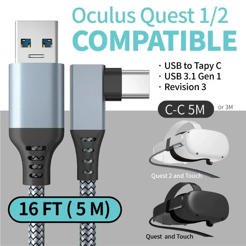Аксессуары для Oculus Quest2 Quest 2 Cable Link Smart 3D очки виртуальной реальности VR USB A к типа C 3 5