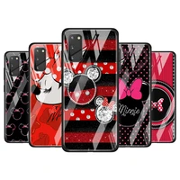 disney minnie bow tempered glass cover for samsung galaxy note 20 ultra 10 9 8 plus lite a10 a20 a30 a40 a50 a70 phone case