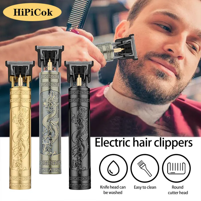 HiPiCok T9 винтажный триммер для волос электрическая бритва из нержавеющей стали