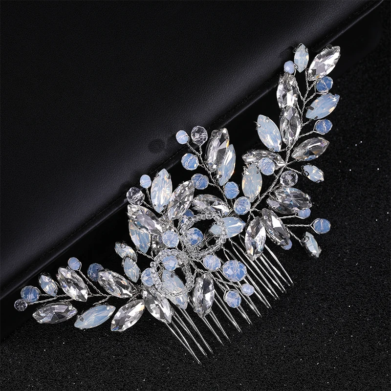 

Blue Crystal Bridal Hair Jewelry Wedding Head Jewelry Bride Hair Accessories Wedding