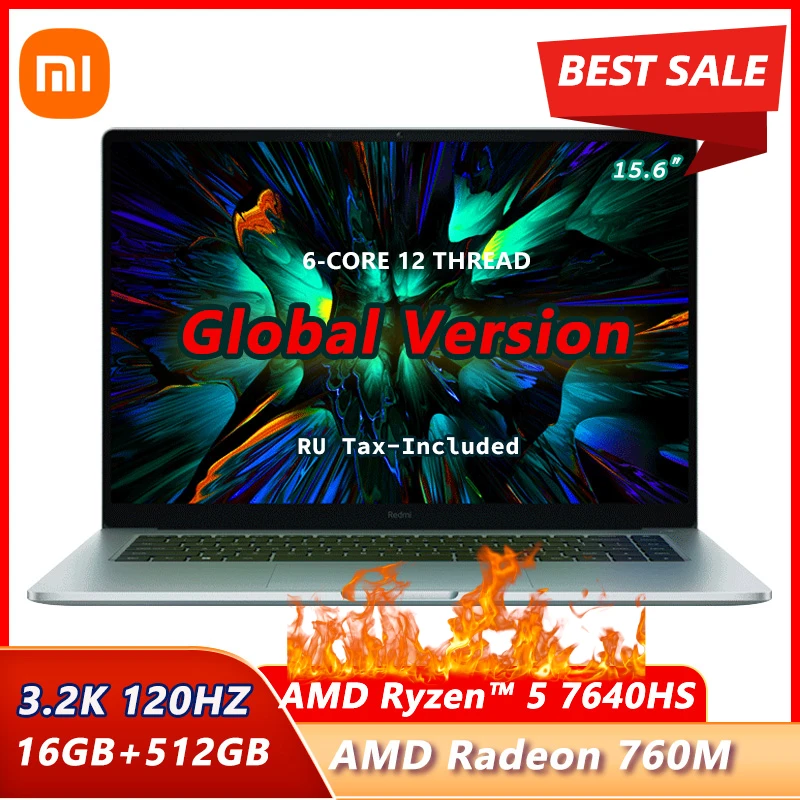 Ноутбук Xiaomi Redmi Book Pro 15 2023 Ryzen R5 7640HS процессор 16 ГБ + 512 AMD Radeon 760M 3 2 К 120 Гц экран 6 дюйма