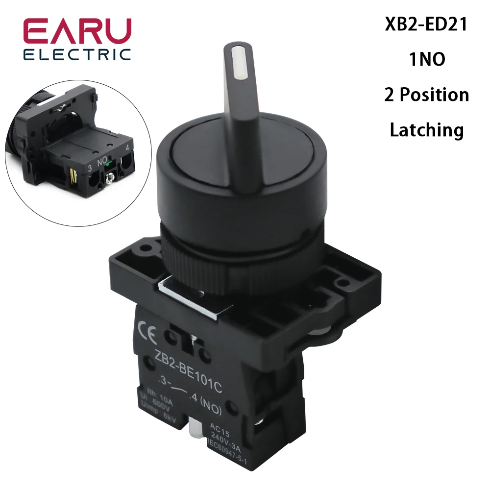 

XB2-ED21 XB2-ED25 XB2-ED33 XB2-ED53 2 3 положения 1NO1NC 1NO 2NO с фиксацией мгновенного выбора поворотного кнопочного переключателя