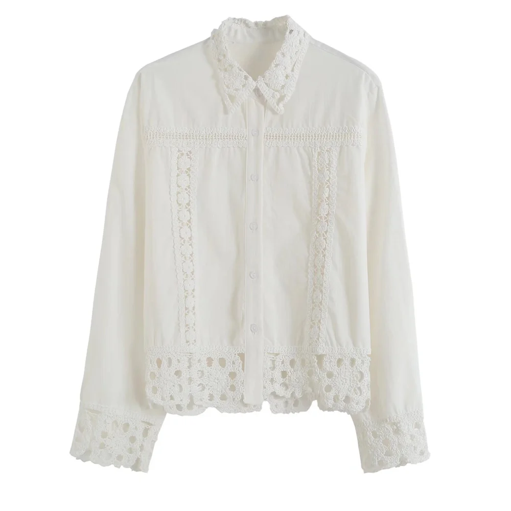 Летняя Новинка 2024 женский модный универсальный Повседневный кружевной