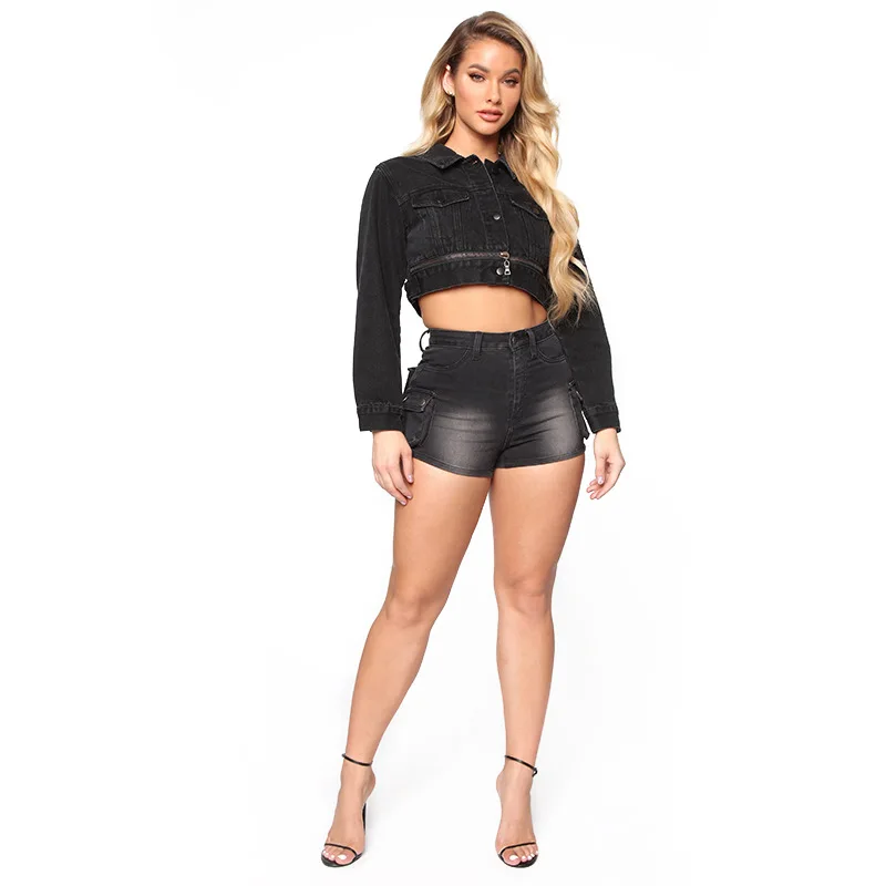 

female fashion casual summer cool women denim booty Shorts high waists fur-lined leg-openings Plus size sexy short Jeans