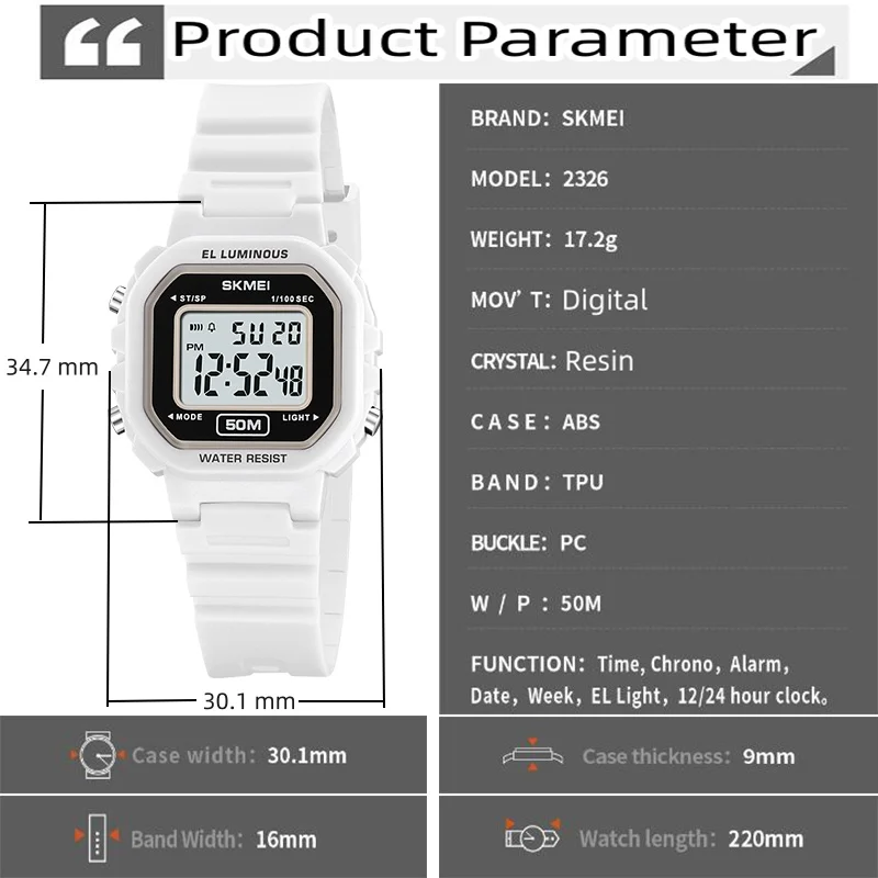 Skmei женские светодиодные хронографы спортивные часы модный ремешок из ТПУ